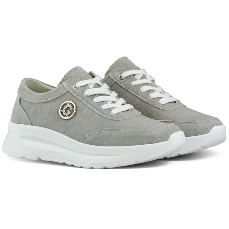 Baskets pour femmes en cuir naturel en gris Baskets pour femmes en cuir naturel en gris
