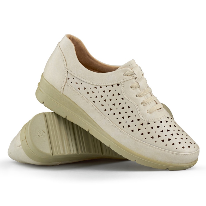 Chaussures pour femmes confortables avec élastique beige