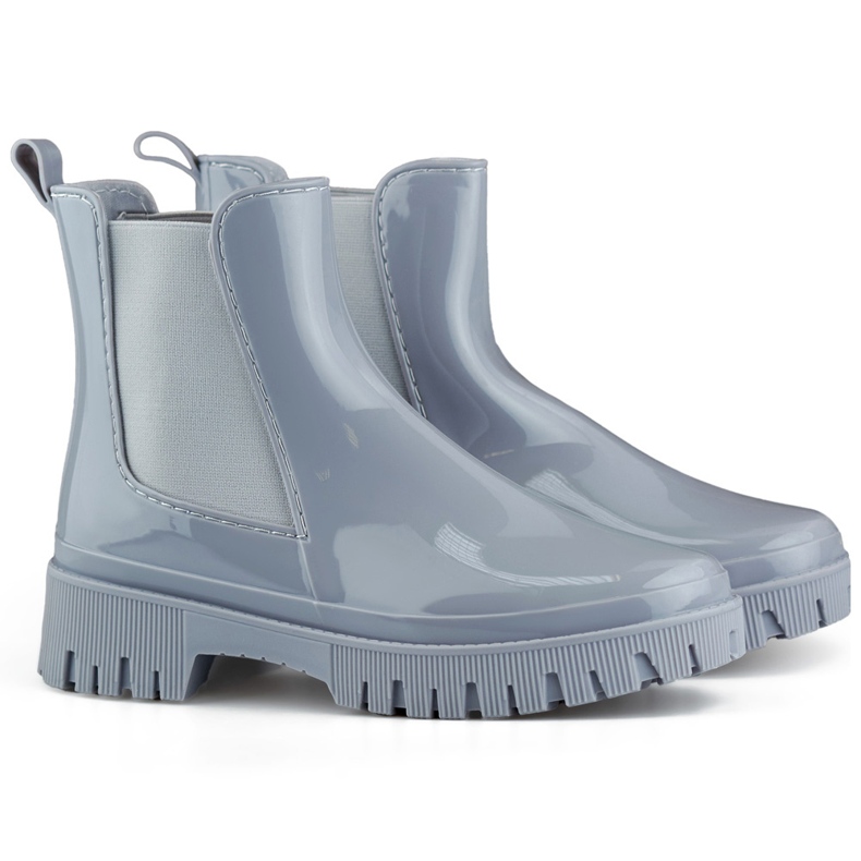 Bottines Wellington femme grises à semelle épaisse Bottines Wellington femme grises à semelle épaisse