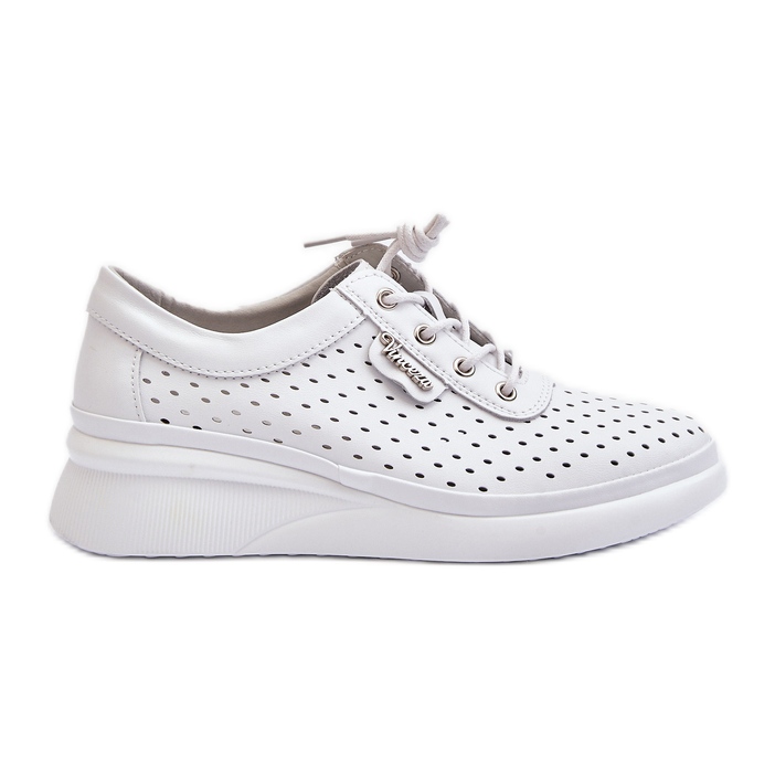 Vinceza Baskets de sport en cuir pour femmes, chaussures blanches Brumia