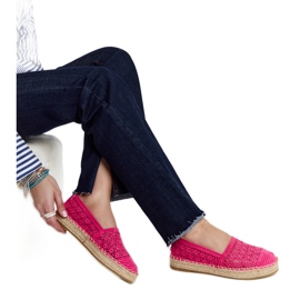 Espadrilles en dentelle rose foncé sur la plateforme Samra