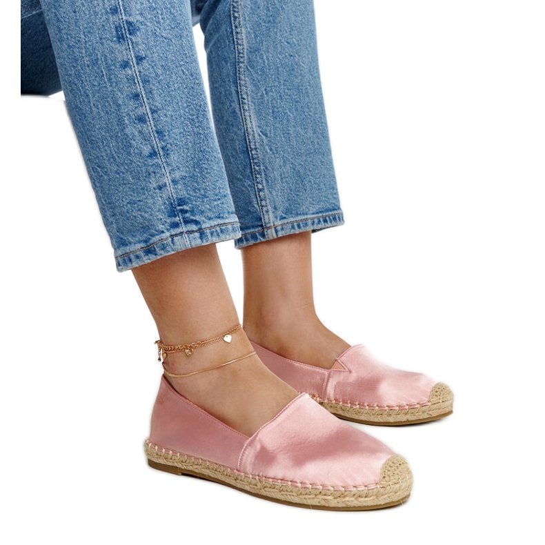 Espadrilles brillantes rose clair à plateforme Caithlin