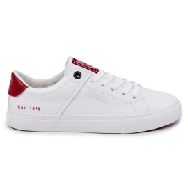 Baskets Homme En Cuir Ecologique Big Star JJ174106 Blanc et Rouge