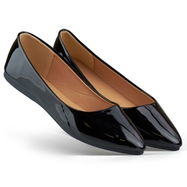 Ballerines classiques noires vernies, confortables