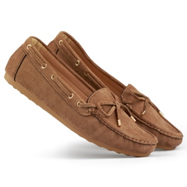 Mocassins décontractés pour femmes, daim, mocassins confortables pour femmes beige