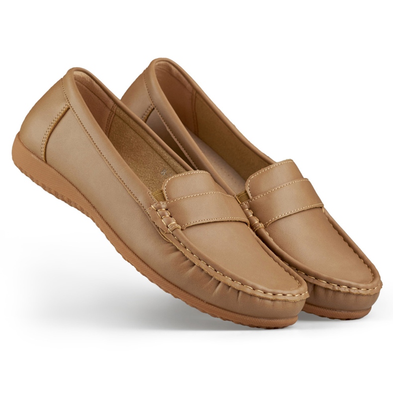 Mocassins femme confortables beige foncé Mocassins femme confortables beige foncé