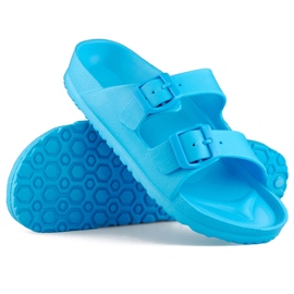 Tongs bleues à deux boucles