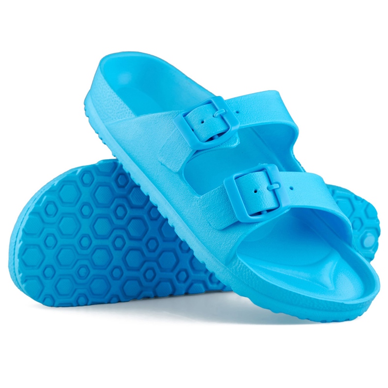 Tongs bleues à deux boucles