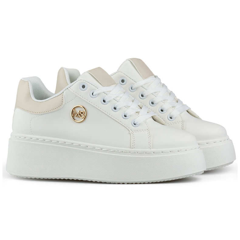 Baskets blanches à semelle épaisse, chaussures de sport pour femme Baskets blanches à semelle épaisse, chaussures de sport pour femme
