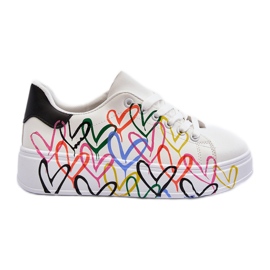 Baskets Femme Avec Coeurs Blanc Claral