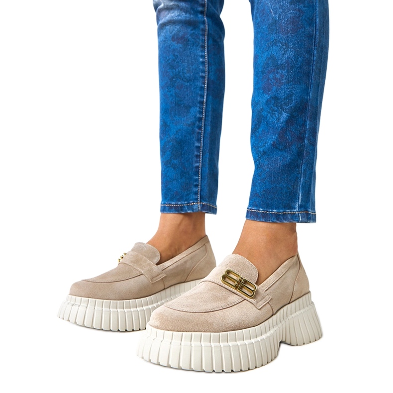 Escarpins en daim beige Karino
