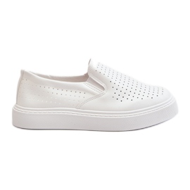 Baskets Slip-on Ajourées Femme Blanc Echossia blanche