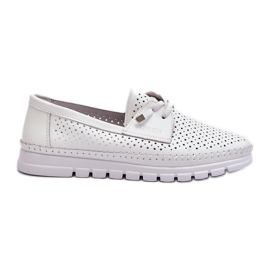 Vinceza Chaussures Femme En Cuir Ajouré, Darnissa Blanc