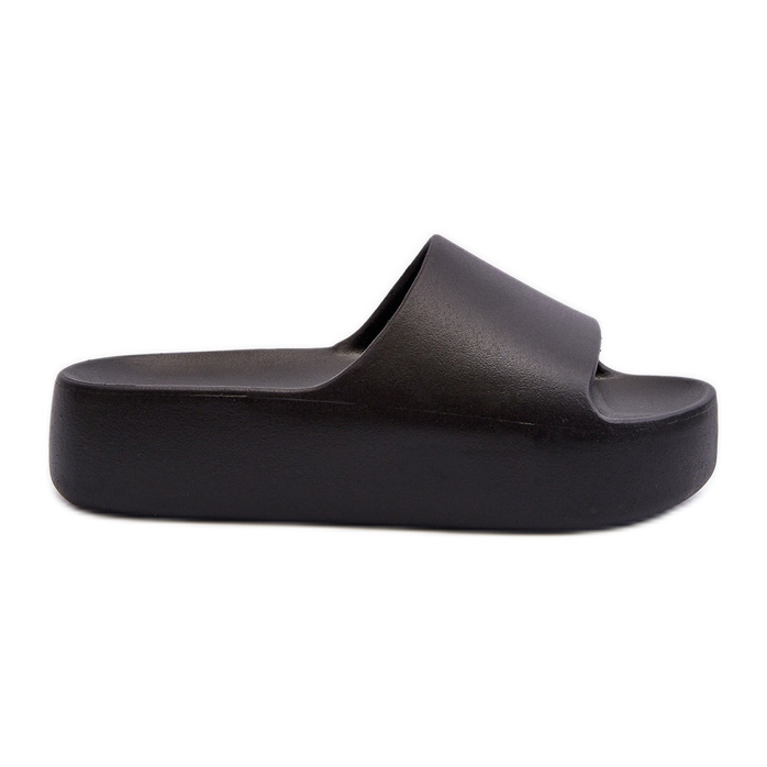 Tongs à semelles épaisses pour femmes noires Oreithano le noir
