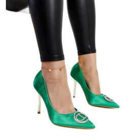 Talons hauts verts avec zircons cubiques Elife