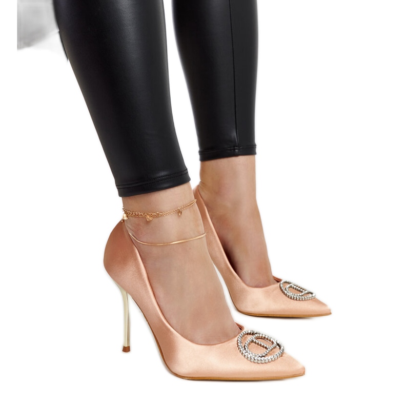 Talons hauts rose clair avec zircons Elife