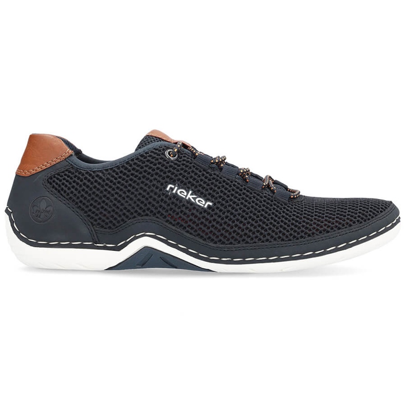 Chaussures à enfiler ajourées d'été confortables pour hommes, bleu marine Rieker 07555-14