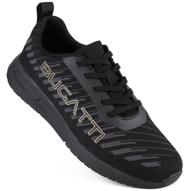 Chaussures de sport confortables pour hommes noires Bugatti NN153415 le noir