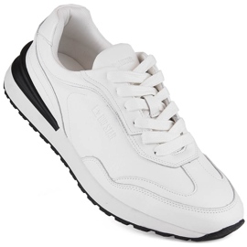 Chaussures de sport en cuir pour hommes blanches Big Star NN174288