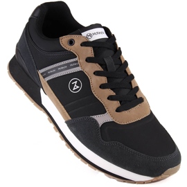 Chaussures de sport pour hommes en cuir noir McKeylor 74111