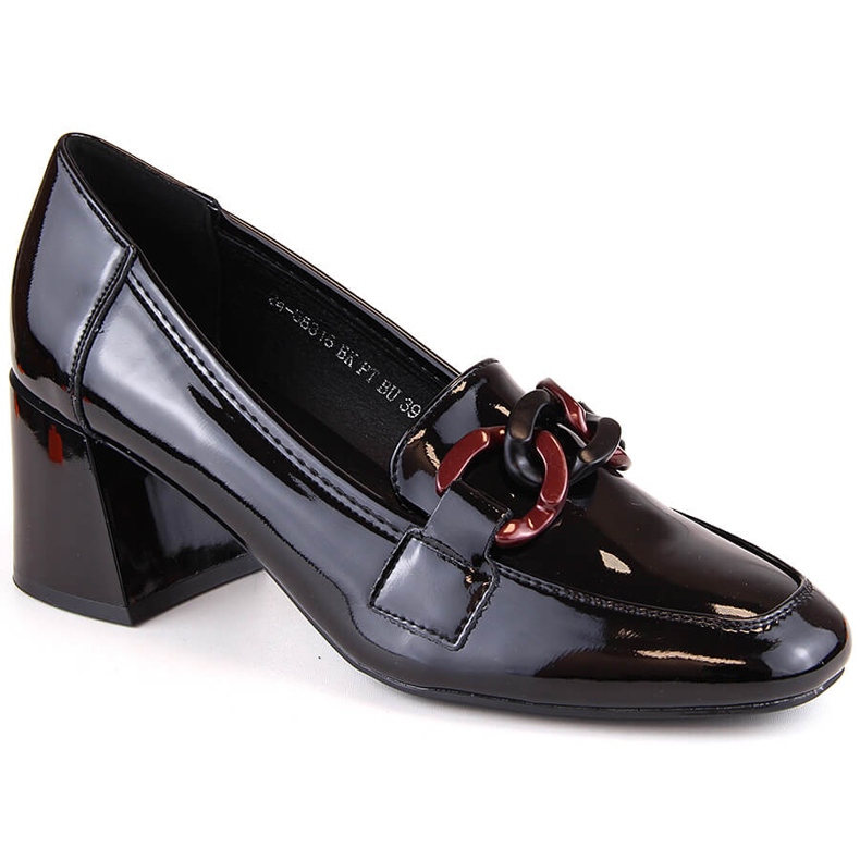 Chaussures à talons hauts en cuir verni pour femmes, noires, Vinceza 58318 le noir Chaussures à talons hauts en cuir verni pour femmes, noires, Vinceza 58318 le noir