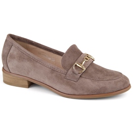 Chaussures à talons bas pour femme en daim marron Potocki SZ12300 brun