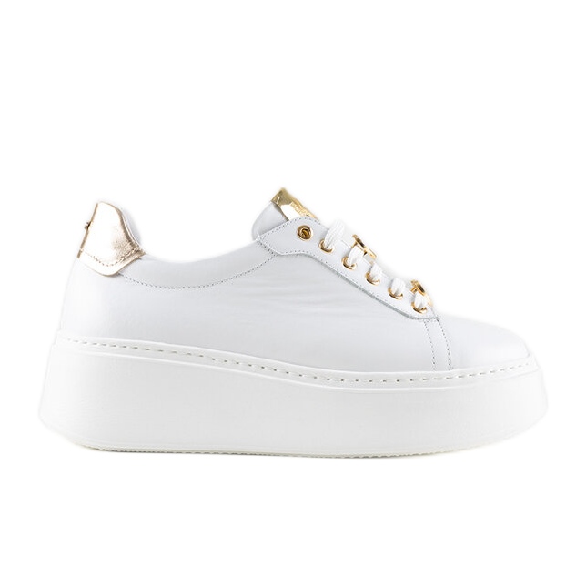 Baskets Karino en cuir blanc blanche