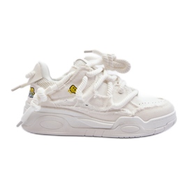 Baskets Femme À Laçage Épais Blanc Miatora