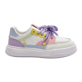 Baskets Femme En Cuir Écologique Multicolore Avanalis blanc