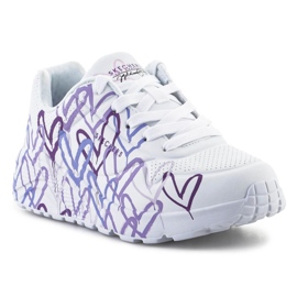 Skechers JGoldcrown: Chaussures Uno Lite - Répandez l'amour 314064L-WLPR blanche