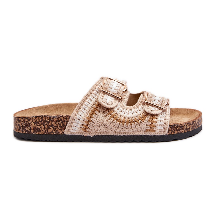 Tongs pour femmes à semelle en liège, Beige Fannea