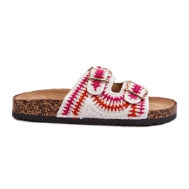 Tongs pour femmes avec semelle en liège, blanc Fannea blanche Tongs pour femmes avec semelle en liège, blanc Fannea blanche