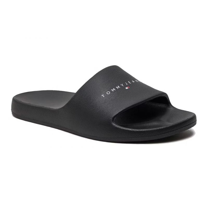 Tommy Hilfiger Tjw Imprimé Pu Pool Slide M EN0EN02693 Bds tongs le noir le noir