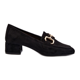 Escarpins bloc à talon bas avec décoration, noir Dolvira le noir