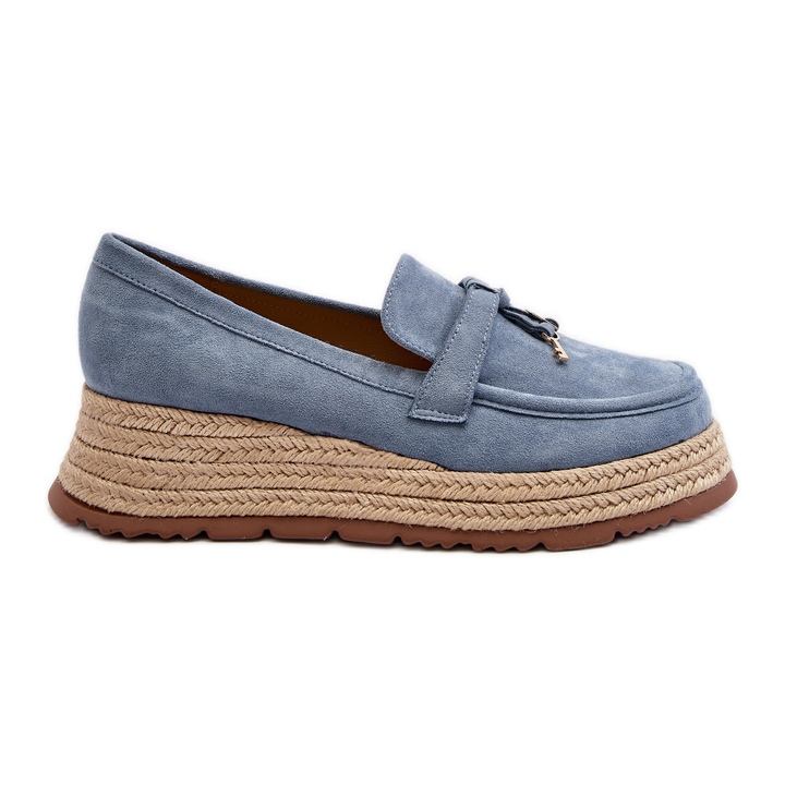 Mocassins pour femmes à semelle tressée, bleu Torresia