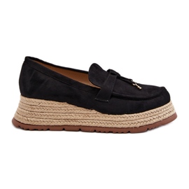 Mocassins pour femmes à semelle tressée, noir Torresia le noir Mocassins pour femmes à semelle tressée, noir Torresia le noir