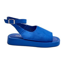 Sandales à plateforme confortables pour femmes, bleu rubis
