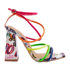 Sandales à Talons Tendance Multicolore Josette rose