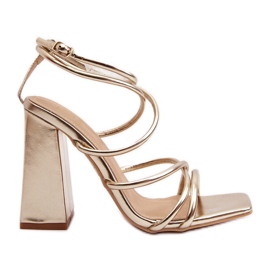 Sandales à talons hauts dorées Josette à la mode
