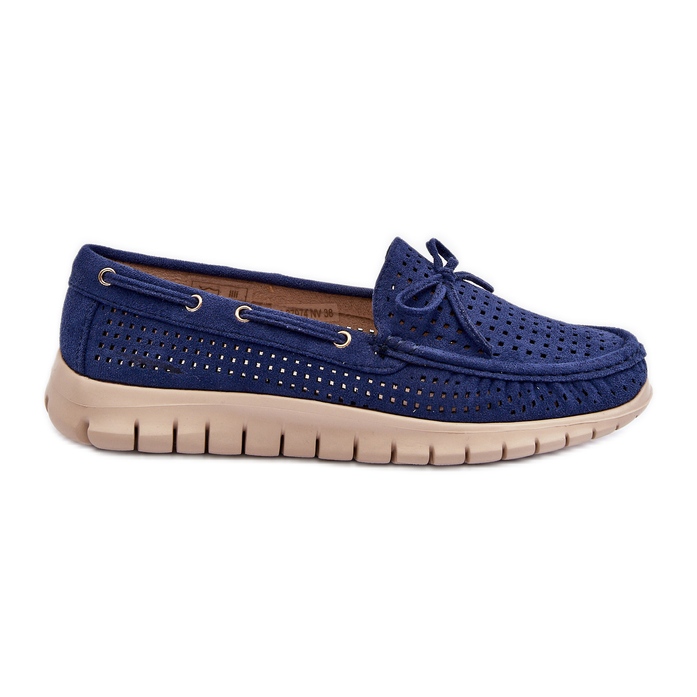 Vinceza Mocassins femme à nœud, bleu marine Reece