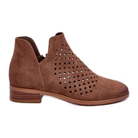 Vinceza Bottes plates Janetris Low marron pour femmes brun