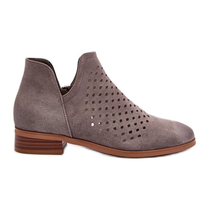 Vinceza Bottines Plates Basses Femme Gris Janetris