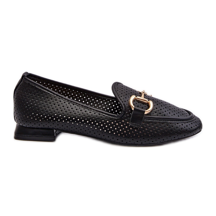 Mocassins Femme Talon Plat Avec Décoration, Noir Iluvana le noir