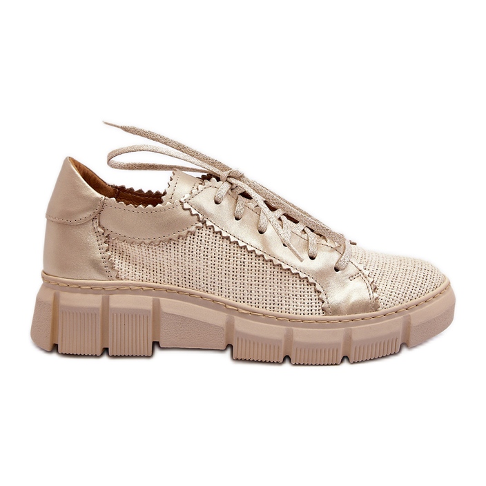 Chaussures en cuir pour femmes Maciejka 05850-22 Beige clair