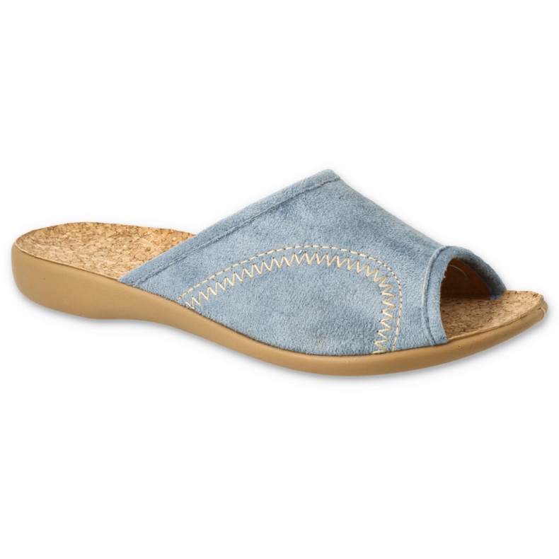 Befado chaussons femme avec insert en liège PU 254D139 bleu