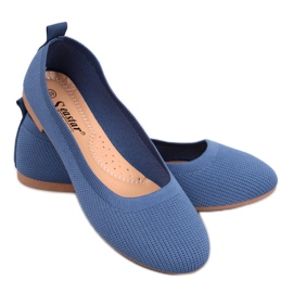 Cavaday Ballerines chaussettes bleues