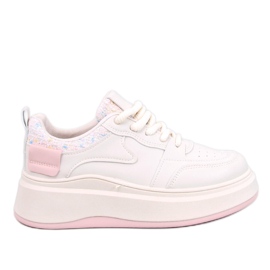 Motimes Baskets femme Beige Rose pastel Motimes Baskets femme Beige Rose pastel