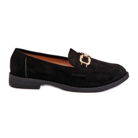 Mocassins plats en daim pour femmes, Misal noir le noir