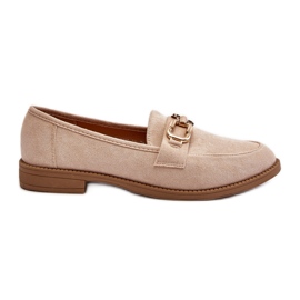 Mocassins Femme en Daim à Talon Plat, Beige Misal