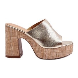 Sandales à talons hauts pour femmes, dorées Siobhan